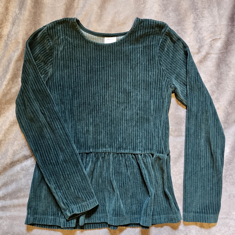 Hanna Andersson Teal Ribbed Top